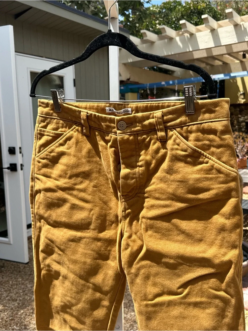 Acne Studios Men's Mustard Twill Chinos